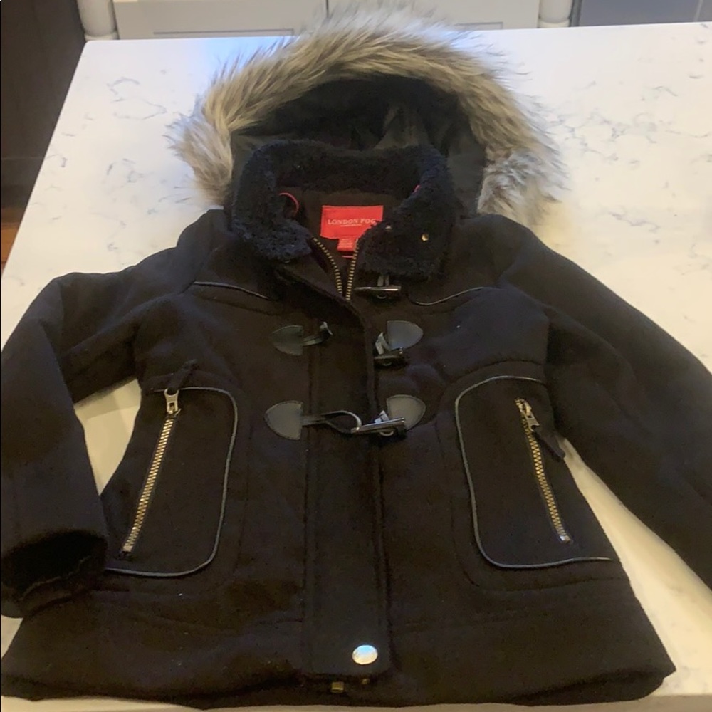 Black London fog girls coat L/14